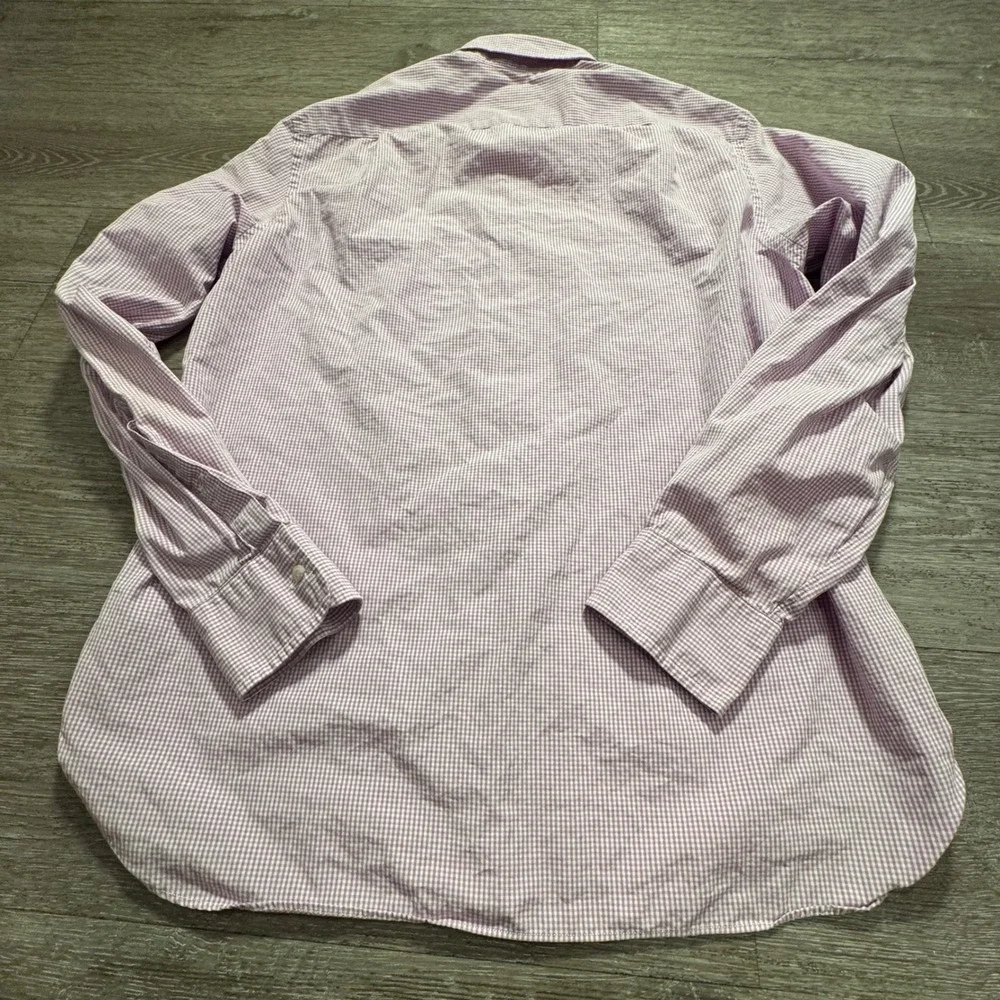 J Crew Shirt Mens M Pink Gingham 2-Ply Cotton Button Heritage Preppy Minimal